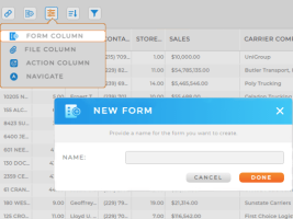 Add a new form column in Mapline action columns