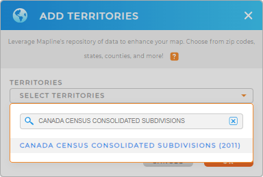 Adding Canada Consolidated Subdivisions to your map