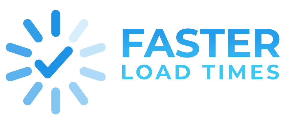Graphic that has a loading icon and reads, 'Faster Load Times.'