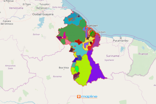 Visualize and Understand Guyana Map with Mapline's Territory Mapping Software