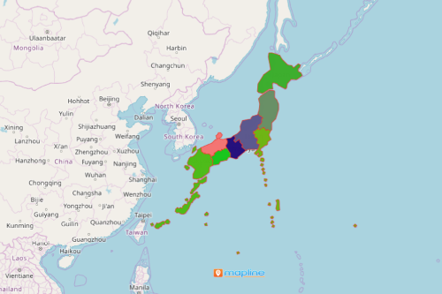 Use Mapline's Territory Mapping Software to Create a Japan Map
