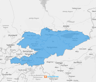 Kyrgyzstan regions map