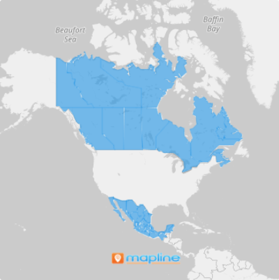 North America States map
