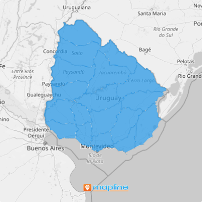Uruguay Departments map