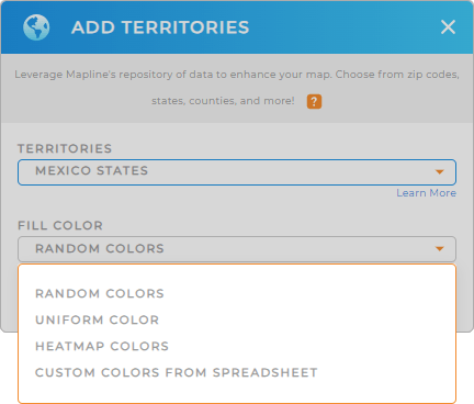 Color-code your Mexico states territory map in seconds