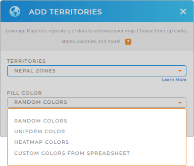 Color-code your Nepal zones territory map in seconds