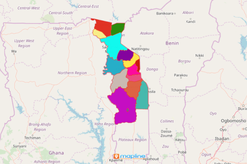 Create a Map of Togo Using Mapline's Territory Mapping Software