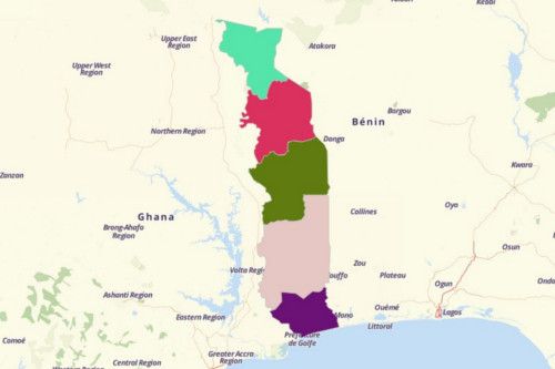 Create a Map of Togo Using Mapline's Territory Mapping Software