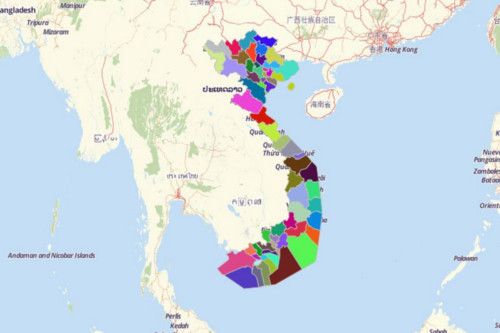 Use Mapline's Territory Mapping Software to Create a Map of Vietnam