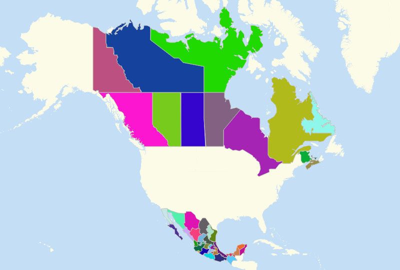 North America States Map