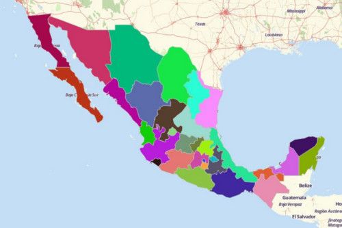 Map of Mexico States