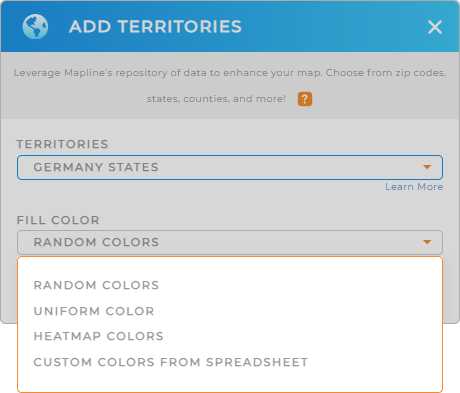 Color-code your German states territory map in seconds