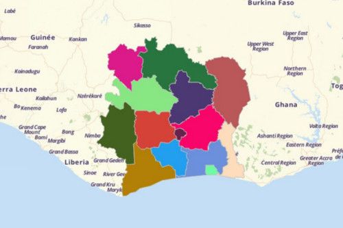 Create Ivory Coast Map Using Mapline's Territory Mapping Software