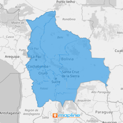 Map of Bolivia Departments