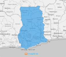 Map of Ghana regions