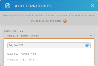 Add Malawi Districts to your map in Mapline