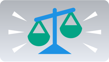 Icon depicting balance scales