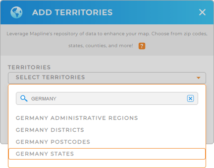 Add Germany States to your map in Mapline
