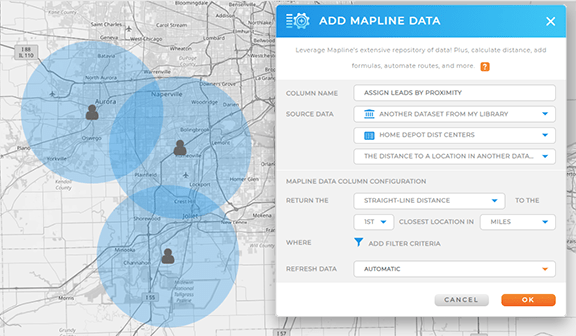 Auto-assign leads by proximity to a sales rep