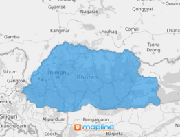 Map of Bhutan districts