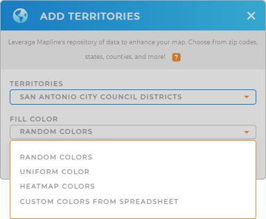 Color-code your San Antonio City Council Districts territory map in seconds