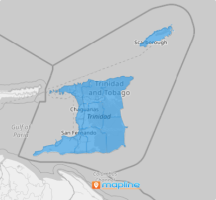 Map of Trinidad and Tobago regions and municipalities