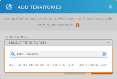 Add U.S. Supervisorial Districts to your map in Mapline