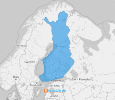 Map of Finland regions