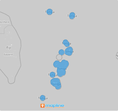 Map of Tonga administrative divisions