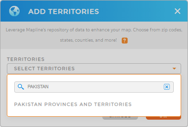 Add Pakistan Provinces to your map in Mapline