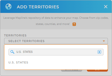 Add U.S. states to your map in Mapline