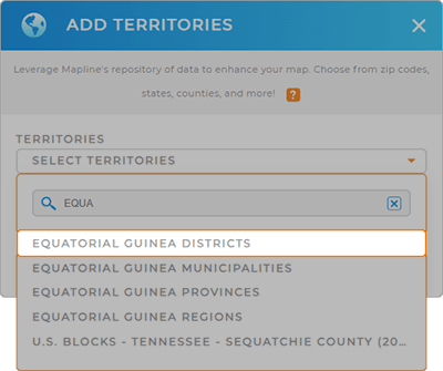 Add Equatorial Guinea districts to your business map