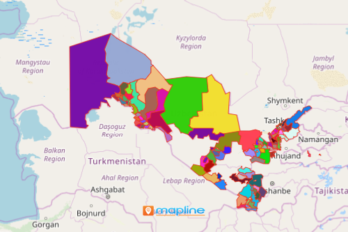 Use Mapline's Territory Mapping Software to Create an Uzbekistan Map 