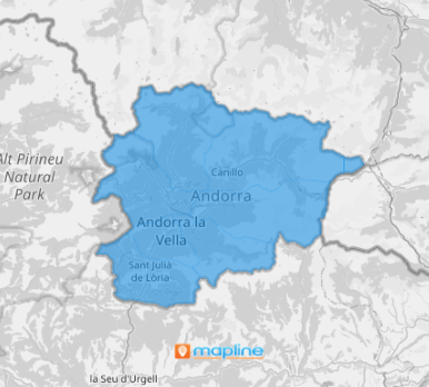 Map of Andorra parishes