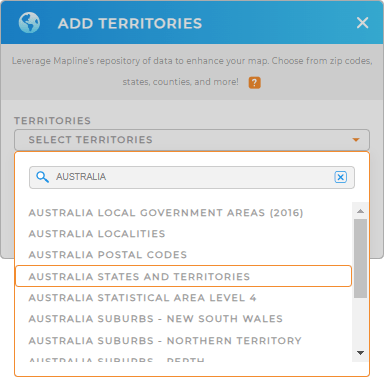 Adding Australian Territories to your map