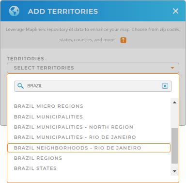 Add Brazil Neighborhoods to your map in Mapline