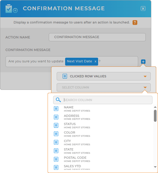Workflows: Confirmation message