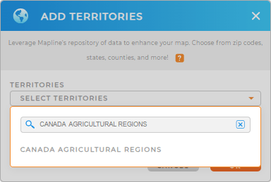 Adding Canada Agricultural Regions