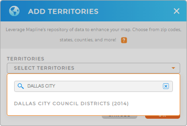 Add Dallas City Council Districts to your map in Mapline