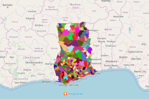 Create Ghana Map Using Mapline's Territory Mapping Software