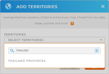 Add Thailand provinces to your map in Mapline