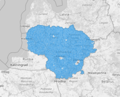 Map of Lithuania Elderships