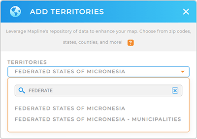 Create a map of the Federated States of Micronesia in seconds