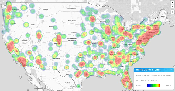 Geo Mapping empowers you to map your data visually with heat map software