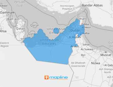 Map of United Arab Emirates