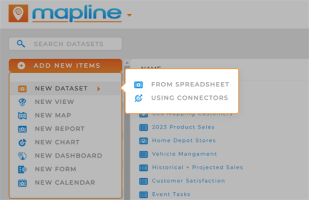 Add a new dataset in mapline