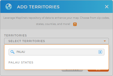 Add Palau states to your map in Mapline