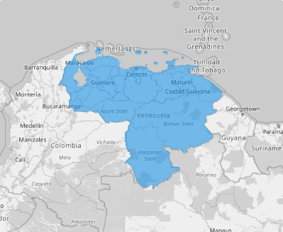 Map of Venezuela Regions