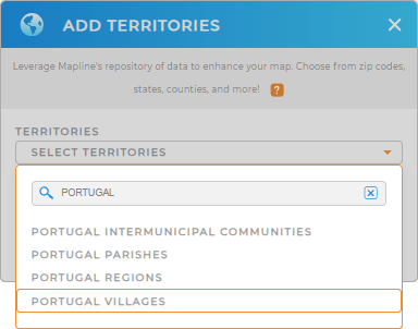 Add Portugal Villages to your map in Mapline