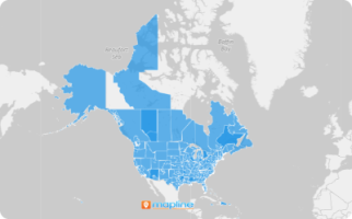 Map of U.S. area codes